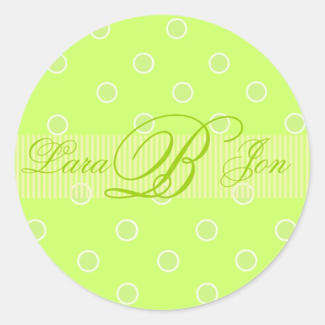 Lime green Monogram B stickers (Front)