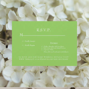 Lime Green Monogram Wedding RSVP Card