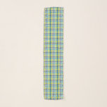Lime Green, Navy and Turquoise Blue Plaid Scarf<br><div class="desc">This check style plaid has a preppy feel with hand drawn intersection stripes of lime green,  turquoise blue and navy blue set against a white background. Add some colour to  your outfit with this stylish scarf.</div>