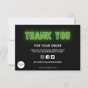 Lime Green Neon Sign Thank you Media Insert
