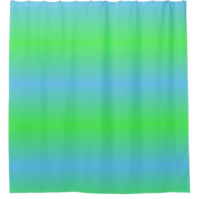 Lime Green Ombre Stripe Shower Curtain (Front)