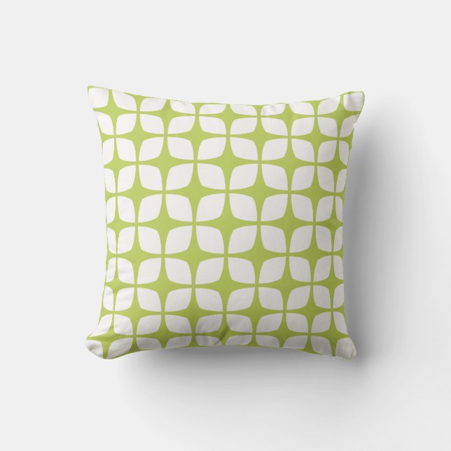 Lime Green Outdoor Pillows - Modern Pattern (Front)