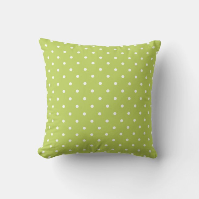 Lime Green Outdoor Pillows - Polka Dot (Front)