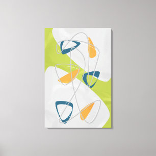 Lime Green Painting Mid Century Modern Abstract Canvas Print