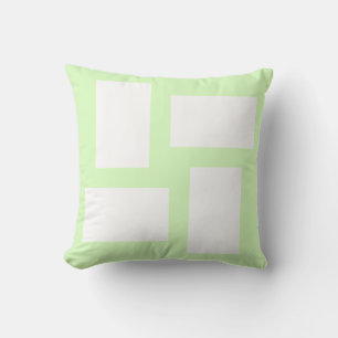 Lime Green Pastel & White Abstract Design Cushion