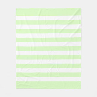Lime Green Pastel & White Lines Pattern Fleece Blanket