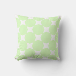 Lime Green Pastel & White Star Pattern Design Cushion
