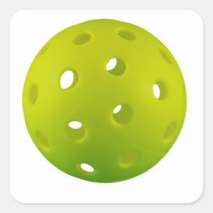 Lime green pickleball square sticker