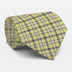 Lime Green Plaid Classic Pattern Retro Neck Tie