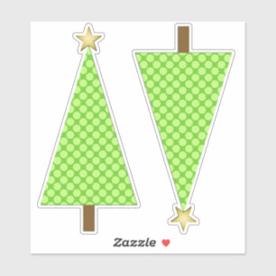 Lime Green Polka Dot Modern Christmas Tree