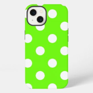 Lime green polka dots iPhone 13 case
