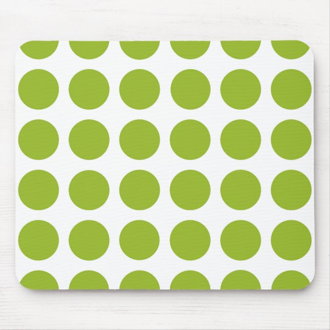 Lime Green Polka Dots Mousepad (Front)