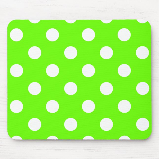 Lime green polka dots nail design for the spring mouse pad (Front)