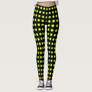 Lime green polka dots pattern customisable design leggings