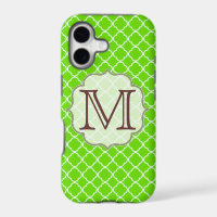 Lime Green Quarterfoil Monogram IPHONE 5 Case