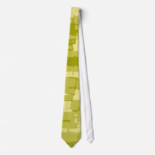 Lime Green Retro Painting Abstract Art Tie