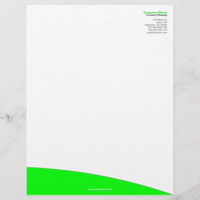 Lime Green Rolling Hill Letterhead Design (Front)