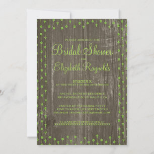 Lime Green Rustic Country Bridal Shower Invitation
