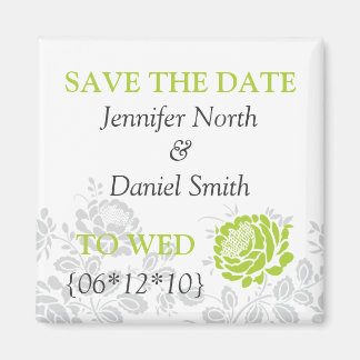Lime Green Save The Dates Magnet