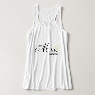 Lime Green Scribbled Heart Future Mrs Singlet