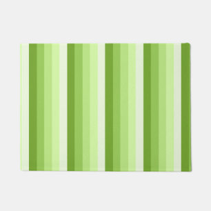 Lime green shadow stripes doormat