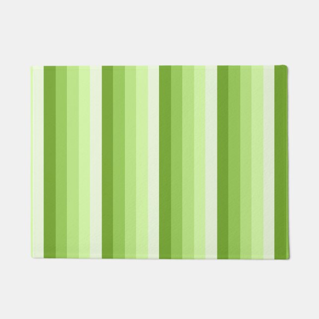 Lime green shadow stripes doormat (Front)