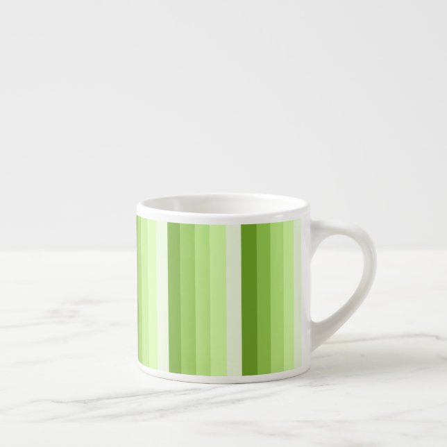 Lime green shadow stripes espresso cup (Right)