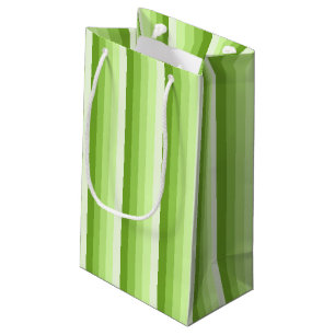 Lime green shadow stripes small gift bag