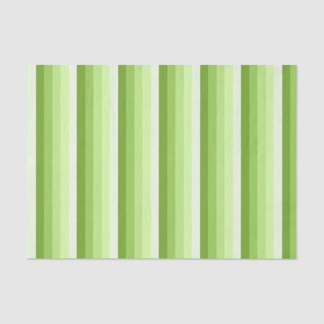 Lime green shadow stripes tissue paper (Front)