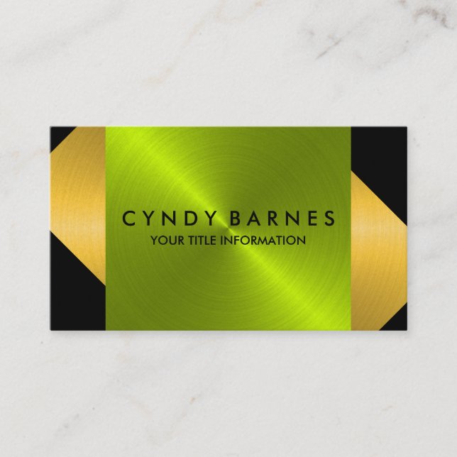 Lime Green Sheen Business Card (Front)