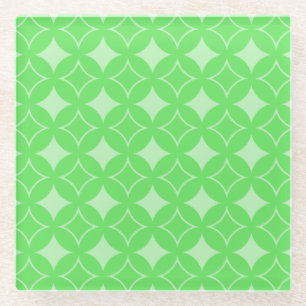 Lime green shippo pattern glass coaster