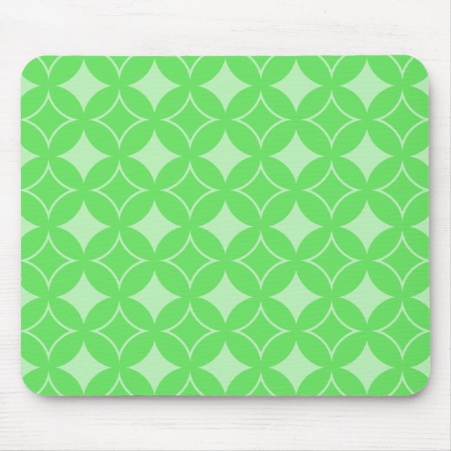 Lime green shippo pattern mouse pad (Front)