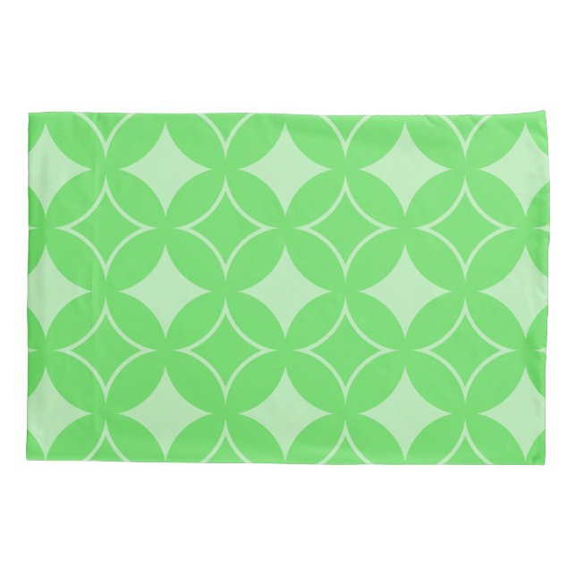 Lime green shippo pattern pillowcase (Back)