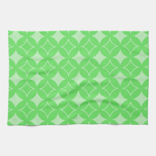 Lime green shippo pattern tea towel