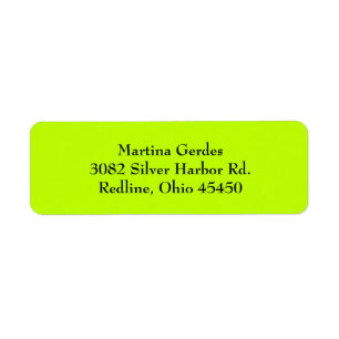 Lime Green Simple Plain Return Address Labels