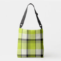 Lime Green & Slate Plaid Digital Art