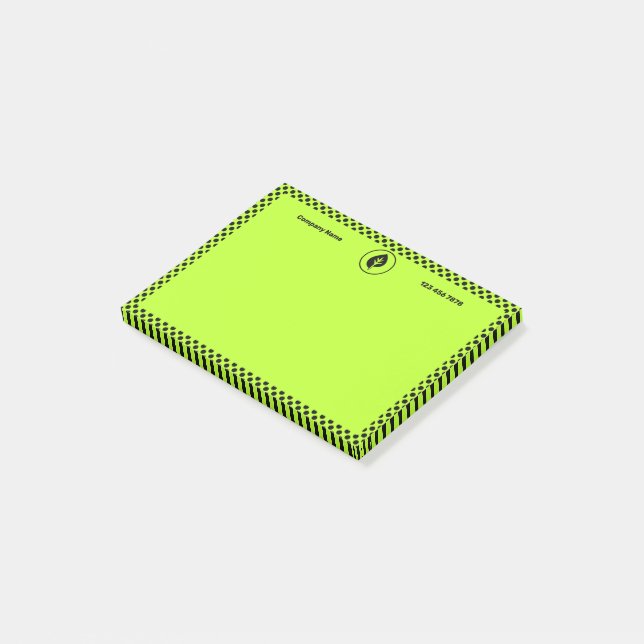 Lime Green Small Business Promotional Swag Post-it Notes (Angled)