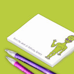 Lime Green Space Alien Personalised Post-it Notes<br><div class="desc">Create some out-of-this-world office supplies that are perfect for science fiction fans. This pad is ready to be personalised with your message and features an illustration of a space alien in lime green.</div>
