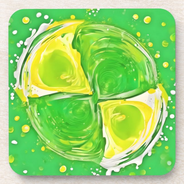 Lime Green Spiral Coaster (Front)