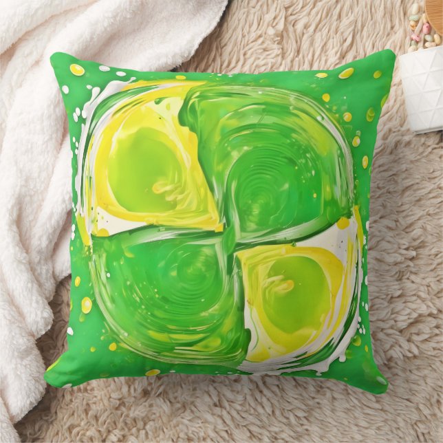 Lime Green Spiral Cushion (Blanket)
