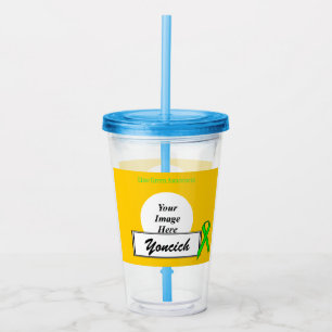 Lime Green Standard Ribbon by Kenneth Yoncich Acrylic Tumbler