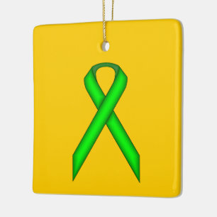 Lime Green Standard Ribbon by Kenneth Yoncich Ceramic Tree Decoration