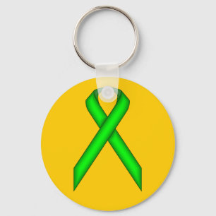 Lime Green Standard Ribbon by Kenneth Yoncich Key Ring