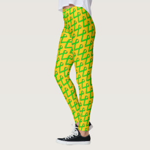 Lime Green Standard Ribbon by Kenneth Yoncich Leggings