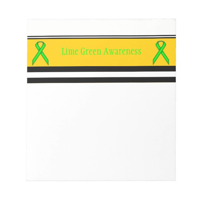 Lime Green Standard Ribbon by Kenneth Yoncich Notepad (Front)