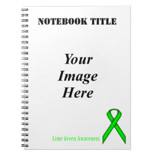 Lime Green Standard Ribbon by Kenneth Yoncich Spiral Notebook