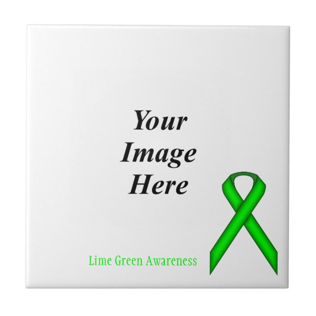Lime Green Standard Ribbon by Kenneth Yoncich Tile (Front)