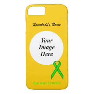 Lime Green Standard Ribbon Tmpl by Kenneth Yoncich Case-Mate iPhone Case