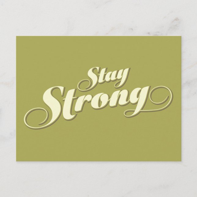 Lime Green Stay Strong Encouraging Quote Postcard (Front)