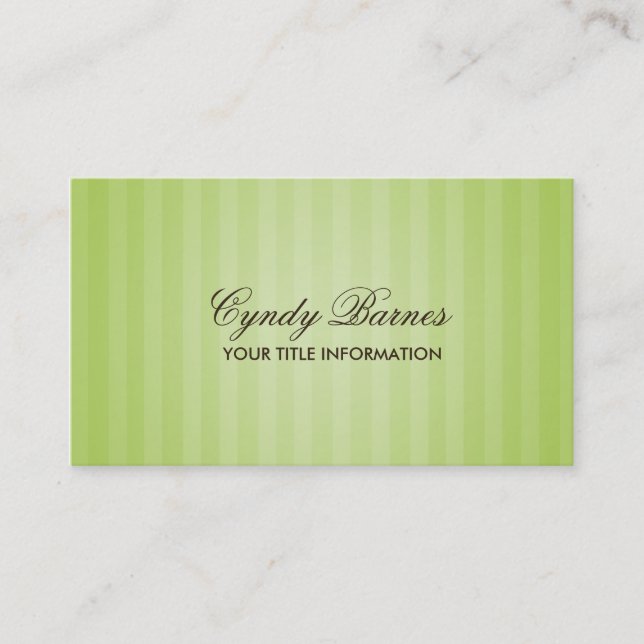 Lime Green Stripe Business Card (Front)